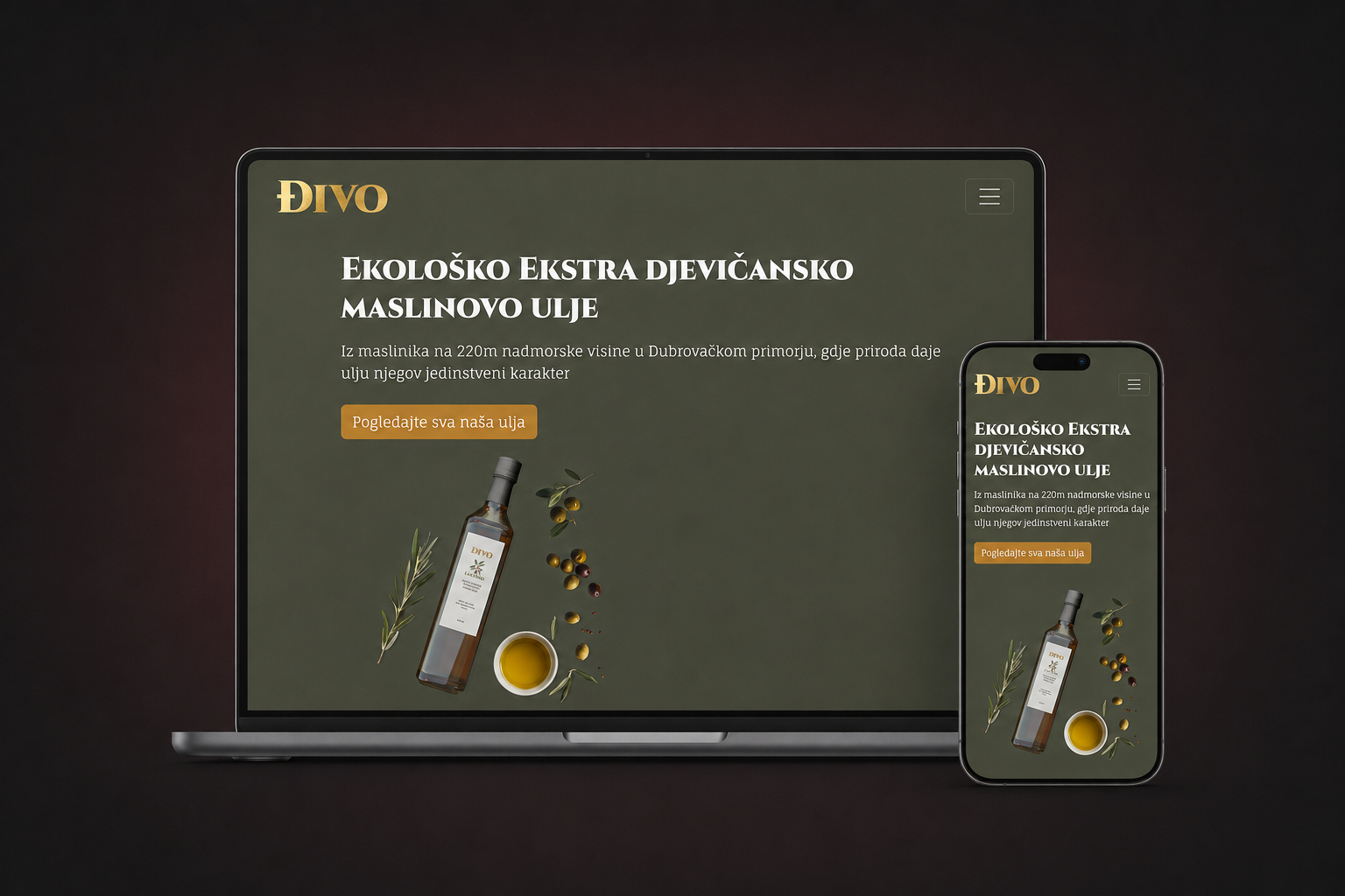 Responzivna poslovna web stranica prikazana na laptopu i mobilnom telefonu