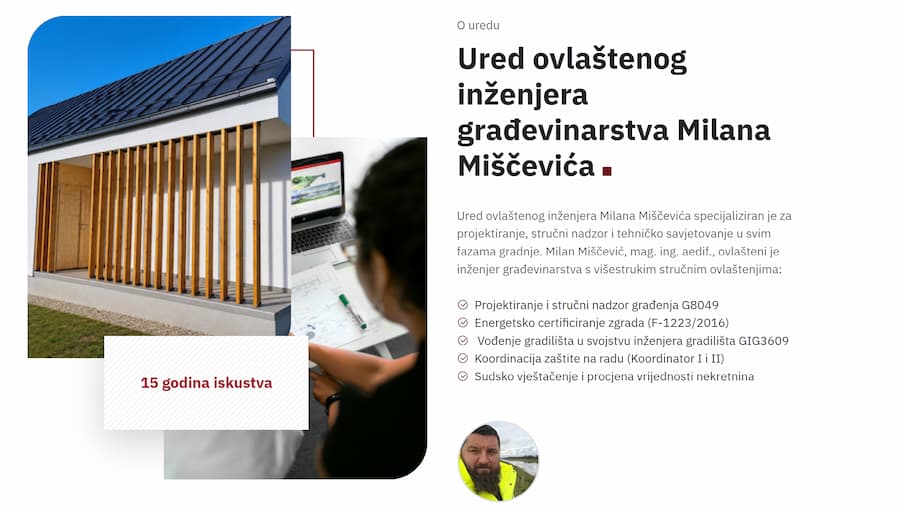 Izrada web stranice za uoig Milana Miščevića